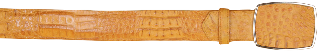 Wild West 2C11A0202 Buttercup Genuine Caiman Crocodile Hornback Cowboy Belt Suit Essence