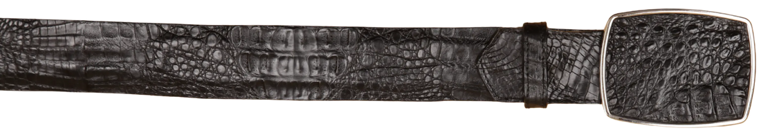 Wild West 2C11A0205 Black Genuine Caiman Crocodile Hornback Cowboy Belt Suit Essence