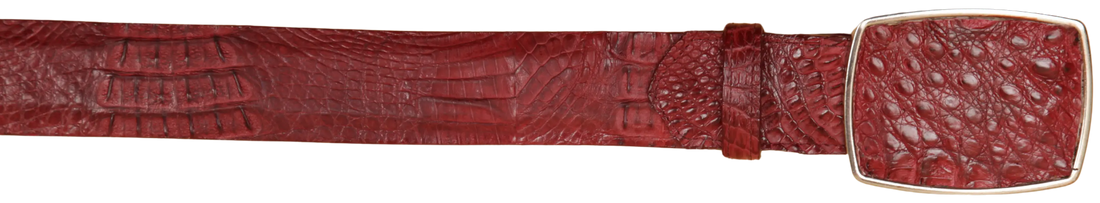 Wild West 2C11A0206 Burgundy Genuine Caiman Crocodile Hornback Cowboy Belt Suit Essence