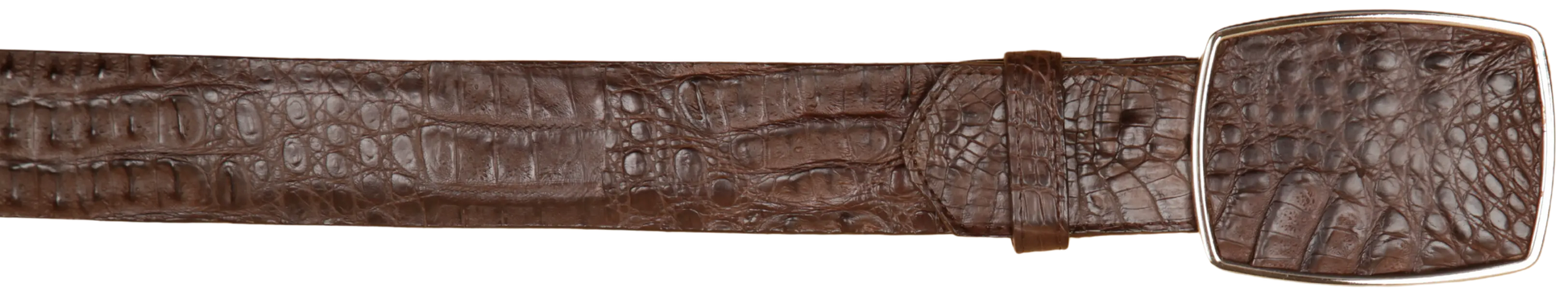 Wild West 2C11A0207 Brown Genuine Caiman Crocodile Hornback Cowboy Belt Suit Essence
