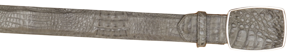 Wild West 2C11A0209 Gray Genuine Caiman Crocodile Hornback Cowboy Belt Suit Essence