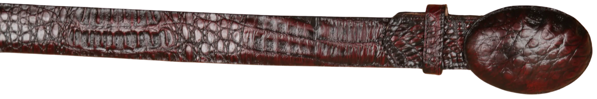 Wild West 2C11A0218 Black Cherry Genuine Caiman Crocodile Hornback Cowboy Belt Suit Essence