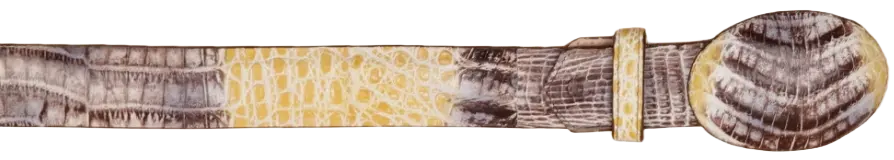 Wild West 2C11A0249 Natural Genuine Caiman Crocodile Hornback Cowboy Belt