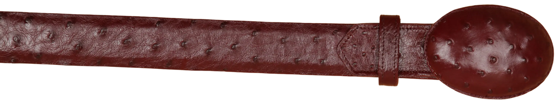 Wild West 2C11A0306 Burgundy Genuine Ostrich Cowboy Belt Suit Essence