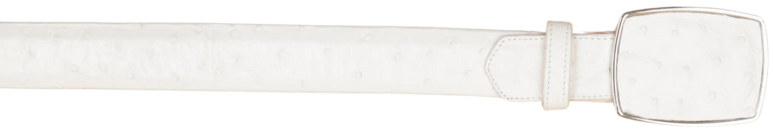 Wild West 2C11A0328 White Genuine Ostrich Cowboy Belt Suit Essence