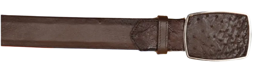 Wild West 2C11A0416 Faded Brown Genuine Smooth Ostrich Cowboy Belt