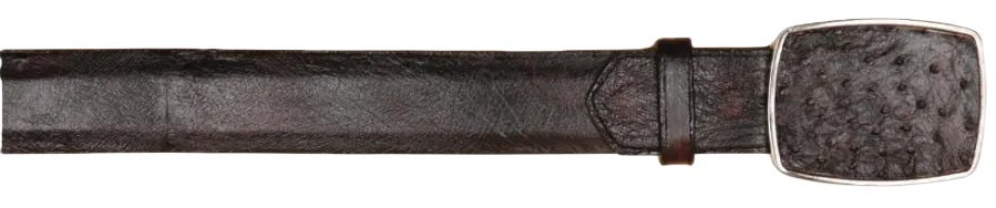 Wild West 2C11A0418 Black Cherry Genuine Smooth Ostrich Cowboy Belt