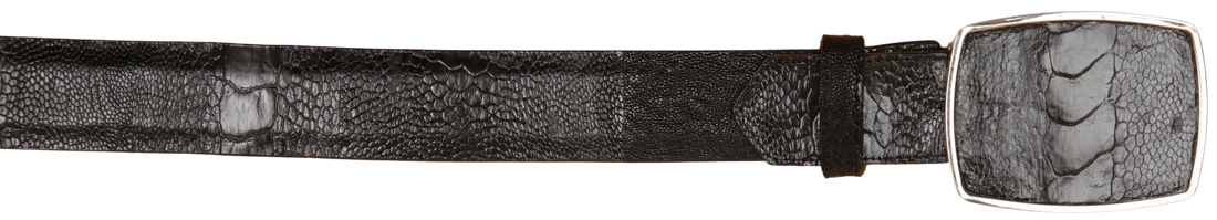 Wild West 2C11A0505 Black Genuine Ostrich Leg Cowboy Belt Suit Essence