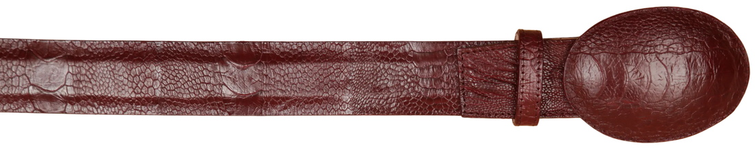 Wild West 2C11A0506 Burgundy Genuine Ostrich Leg Cowboy Belt Suit Essence
