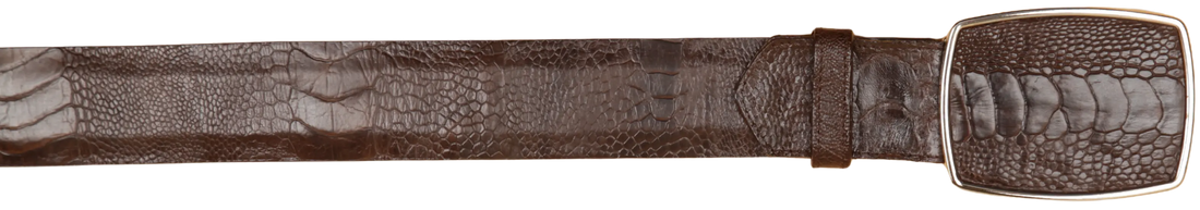 Wild West 2C11A0507 Brown Genuine Ostrich Leg Cowboy Belt Suit Essence