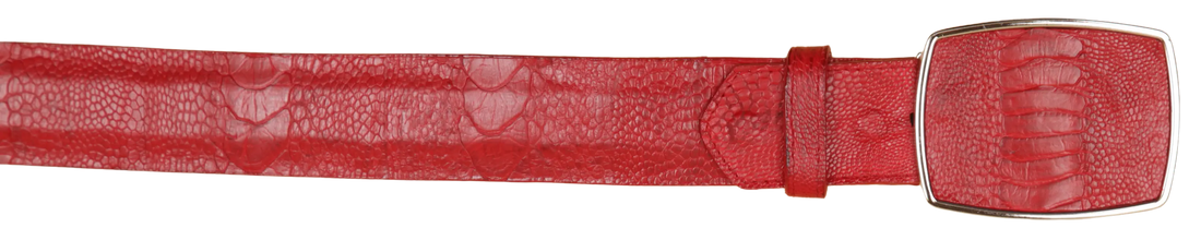 Wild West 2C11A0512 Red Genuine Ostrich Leg Cowboy Belt Suit Essence