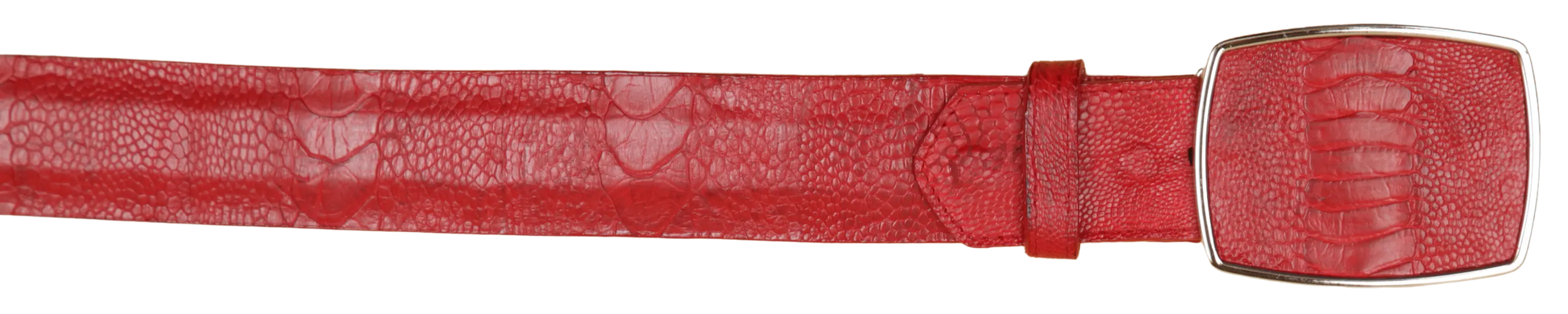 Wild West 2C11A0512 Red Genuine Ostrich Leg Cowboy Belt Suit Essence