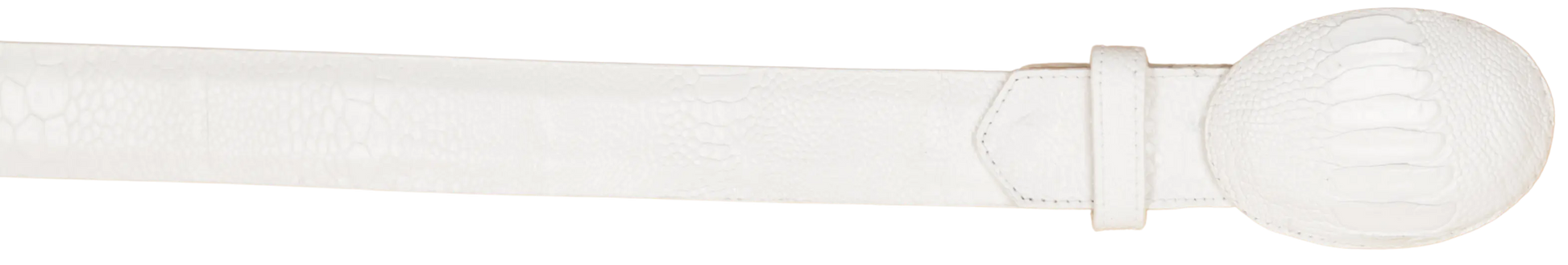 Wild West 2C11A0528 White Genuine Ostrich Leg Cowboy Belt Suit Essence