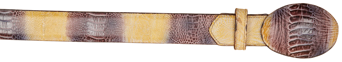 Wild West 2C11A0549 Natural Genuine Ostrich Leg Cowboy Belt Suit Essence