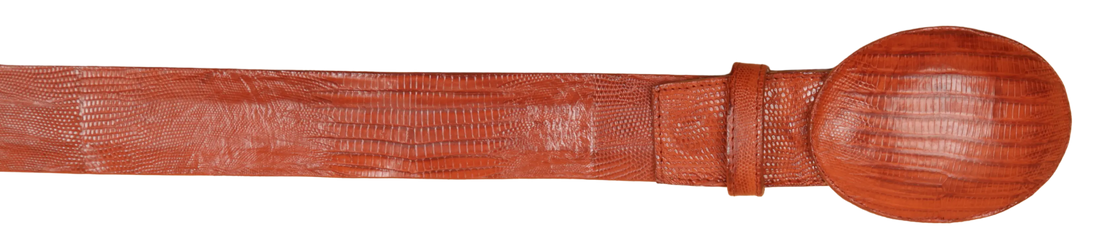 Wild West 2C11A0703 Cognac Genuine Teju Lizard Cowboy Belt Suit Essence