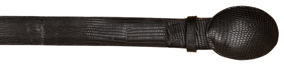 Wild West 2C11A0705 Black Genuine Teju Lizard Cowboy Belt Suit Essence