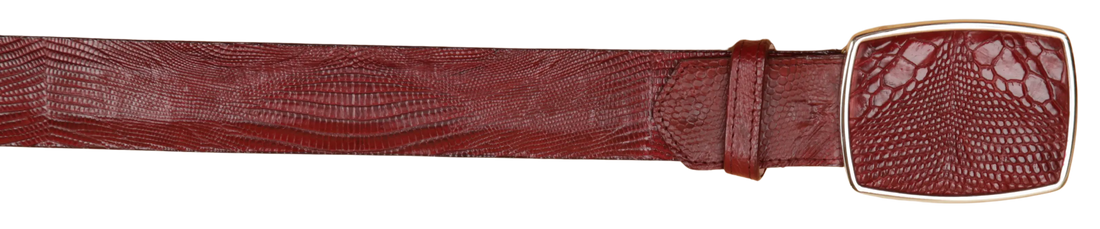 Wild West 2C11A0706 Burgundy Genuine Teju Lizard Cowboy Belt Suit Essence