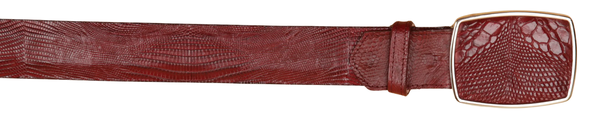 Wild West 2C11A0706 Burgundy Genuine Teju Lizard Cowboy Belt Suit Essence