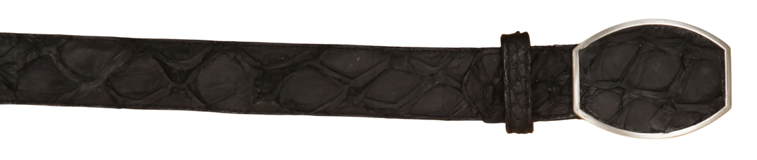 Wild West 2C11A1069 Black Matte Genuine Pirarucu Cowboy Belt Suit Essence