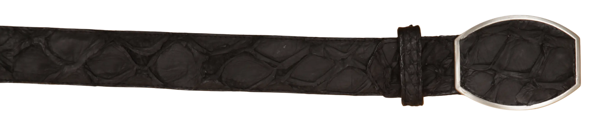 Wild West 2C11A1069 Black Matte Genuine Pirarucu Cowboy Belt Suit Essence