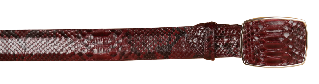 Wild West 2C11A5706 Burgundy Genuine Python Cowboy Belt Suit Essence