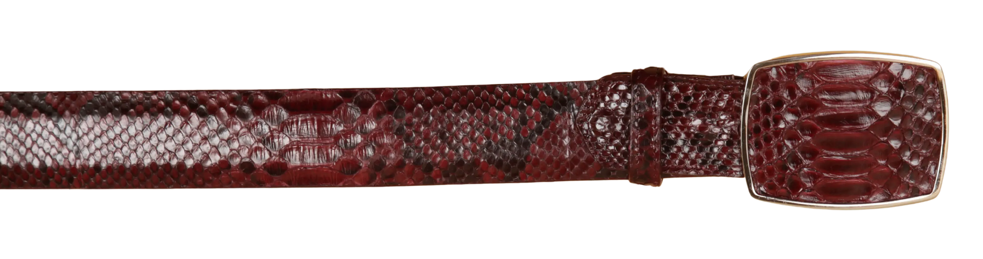 Wild West 2C11A5706 Burgundy Genuine Python Cowboy Belt Suit Essence