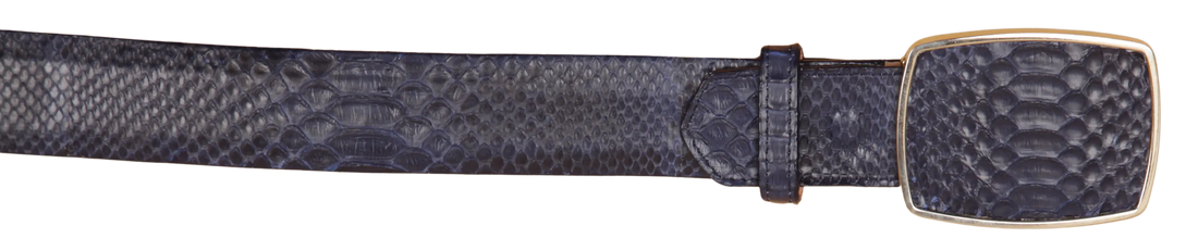 Wild West 2C11A5710 Navy Blue Genuine Python Cowboy Belt Suit Essence