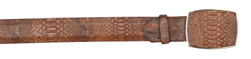Wild West 2C11A5766 Porto Brown Genuine Python Cowboy Belt