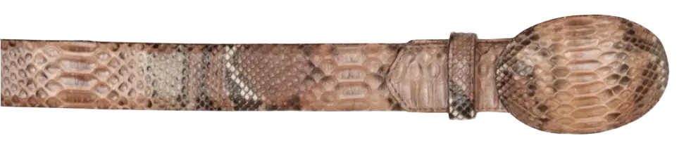 Wild West 2C11A5785 Rustic Brown Genuine Python Cowboy Belt