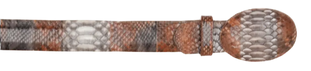 Wild West 2C11A5788 Rustic Cognac Genuine Python Cowboy Belt