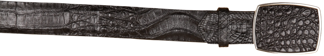 Wild West 2C11A8205 Black Genuine Caiman Crocodile Belly Cowboy Belt Suit Essence