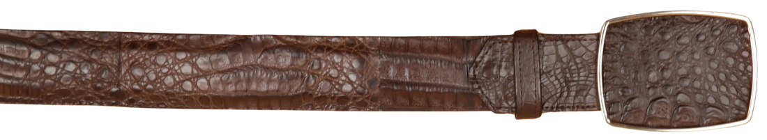 Wild West 2C11A8207 Brown Genuine Caiman Crocodile Belly Cowboy Belt Suit Essence