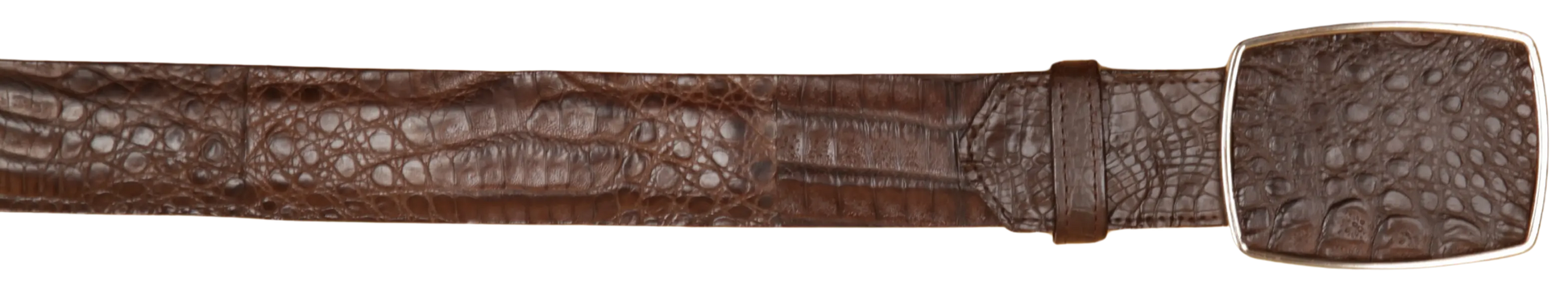 Wild West 2C11A8207 Brown Genuine Caiman Crocodile Belly Cowboy Belt Suit Essence
