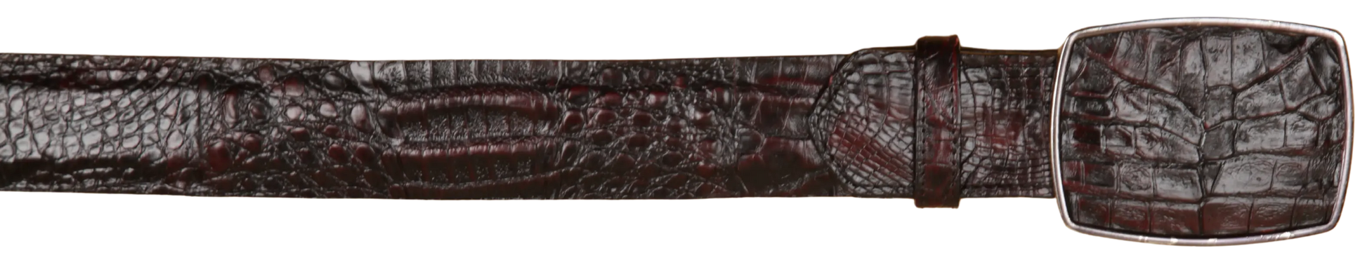Wild West 2C11A8218 Black Cherry Genuine Caiman Crocodile Belly Cowboy Belt Suit Essence