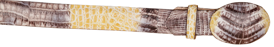 Wild West 2C11A8249 Natural Genuine Caiman Crocodile Belly Cowboy Belt Suit Essence
