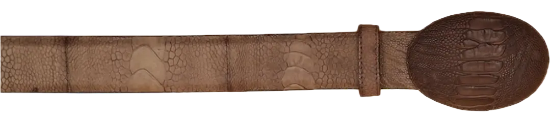 Wild West 2C11AG0507 Grasso Brown Genuine Ostrich Leg Cowboy Belt