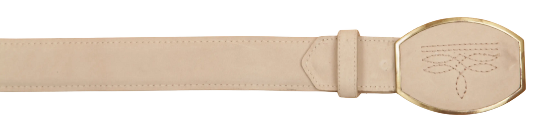 Wild West 2C11AR6304 Winter White Genuine Leather Cowboy Belt Suit Essence