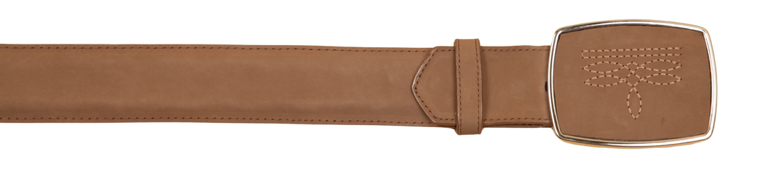 Wild West 2C11AR6361 Taupe Genuine Leather Cowboy Belt Suit Essence