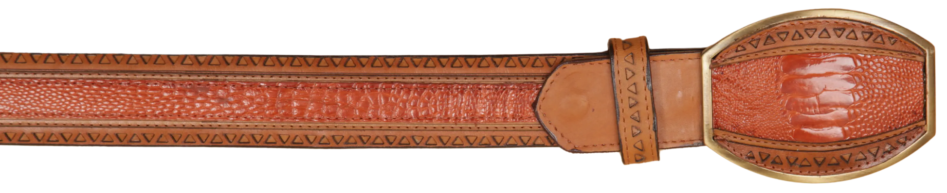 Wild West 2C25U0503 Cognac Genuine Ostrich Leg Cowboy Belt Suit Essence
