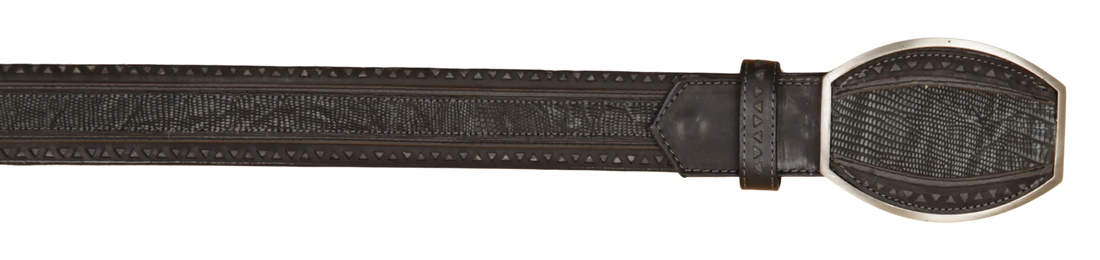 Wild West 2C25U0705 Black Genuine Teju Lizard Cowboy Belt