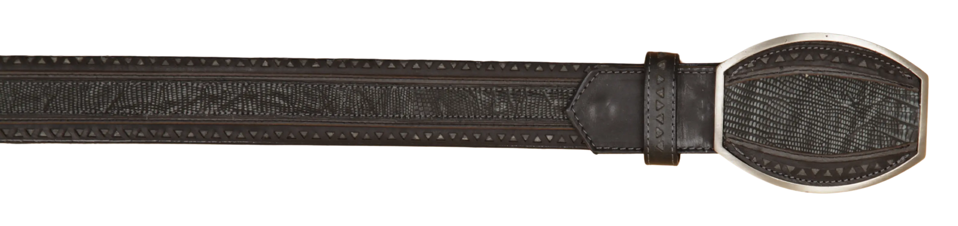 Wild West 2C25U0705 Black Genuine Teju Lizard Cowboy Belt