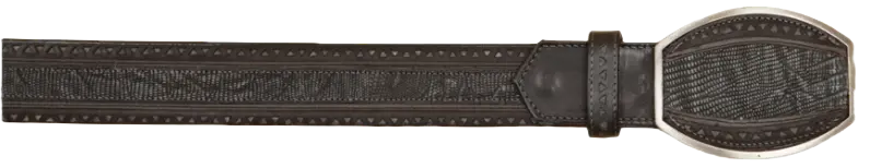 Wild West 2C25U0774 Sanded Black Genuine Teju Lizard Cowboy Belt