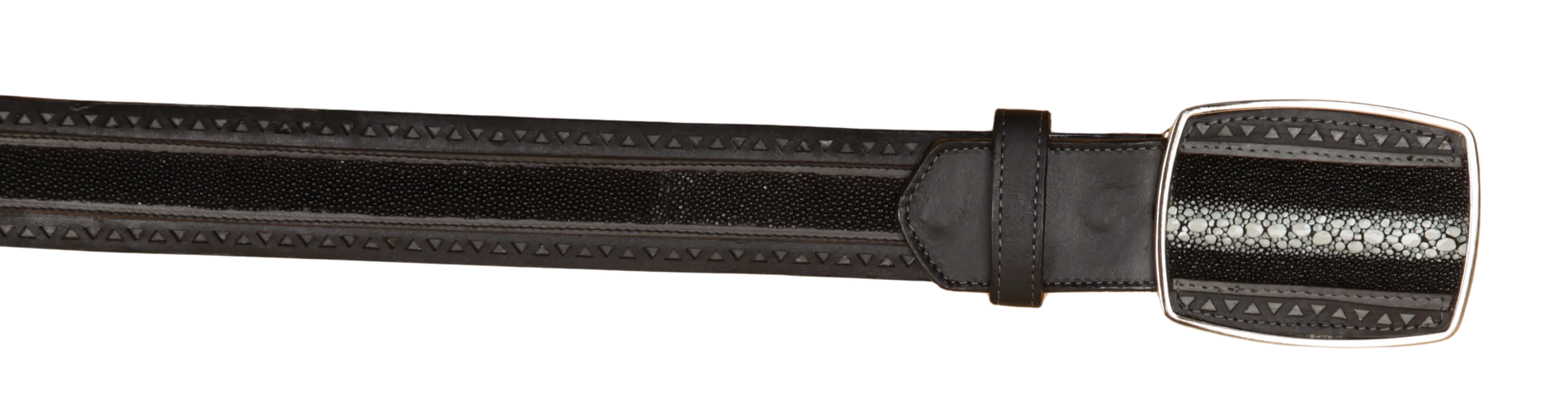Wild West 2C25U1105 Black Genuine Rowstone Stingray Cowboy Belt