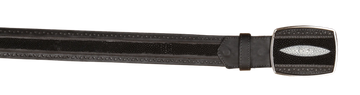 Wild West 2C25U1205 Black Genuine Single Stone Stingray Cowboy Belt