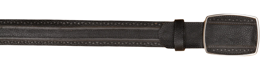 Wild West 2C25U2705 Black Genuine Leather Cowboy Belt