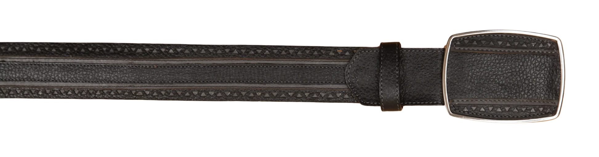 Wild West 2C25U2705 Black Genuine Leather Cowboy Belt