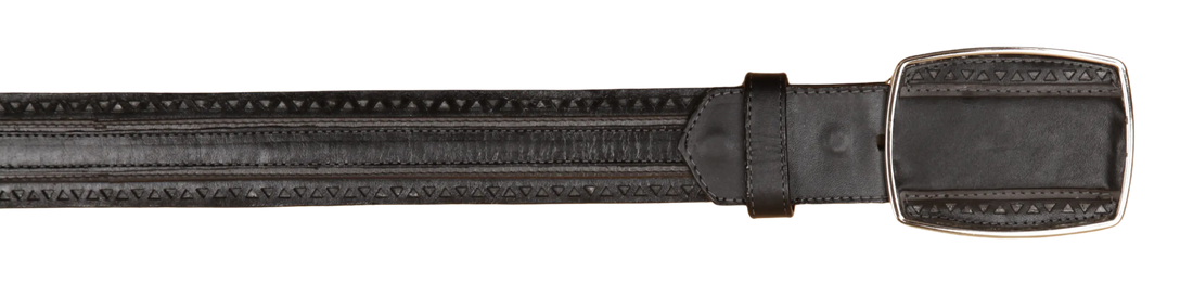 Wild West 2C25U3805 Black Genuine Leather Cowboy Belt