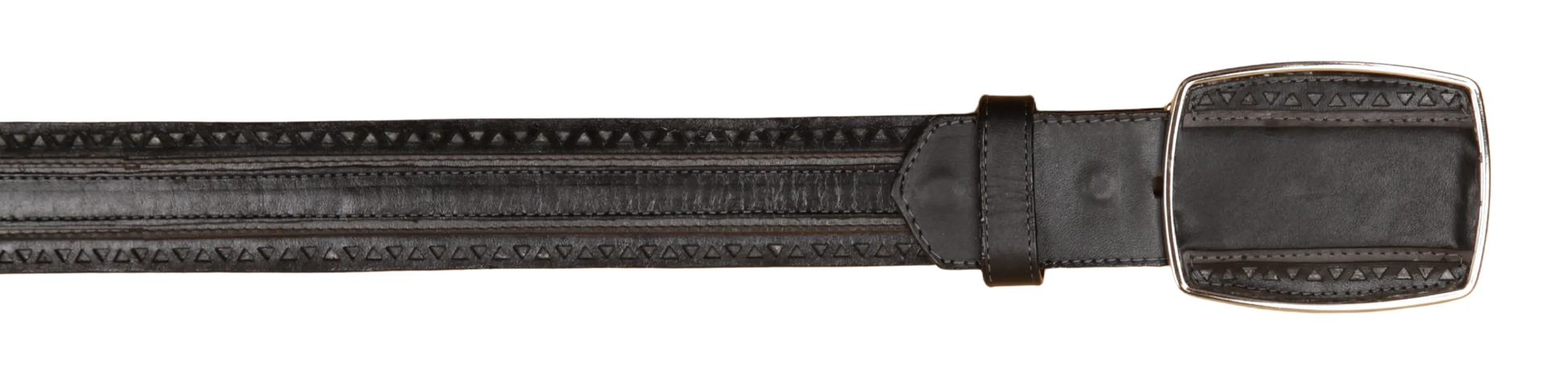 Wild West 2C25U3805 Black Genuine Leather Cowboy Belt