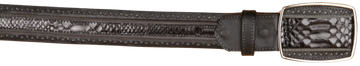 Wild West 2C25U5705 Black Genuine Python Cowboy Belt Suit Essence