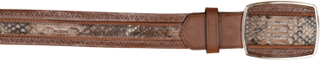 Wild West 2C25U5785 Rustic Brown Genuine Python Cowboy Belt Suit Essence